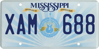 MS license plate XAM688