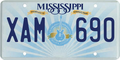 MS license plate XAM690