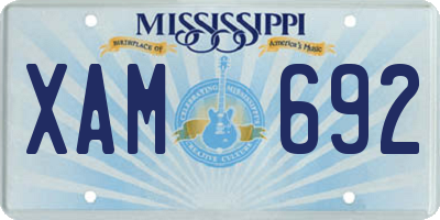 MS license plate XAM692