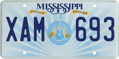 MS license plate XAM693