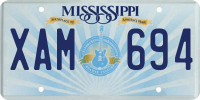 MS license plate XAM694