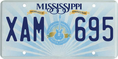 MS license plate XAM695