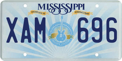MS license plate XAM696