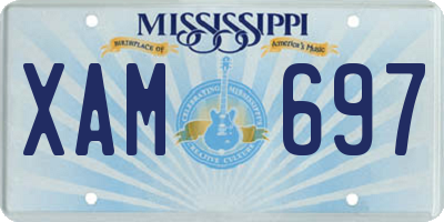 MS license plate XAM697