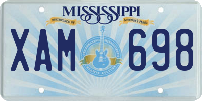 MS license plate XAM698