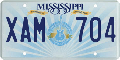 MS license plate XAM704