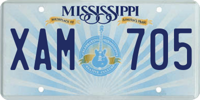 MS license plate XAM705
