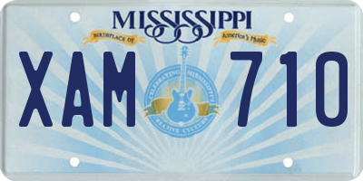 MS license plate XAM710