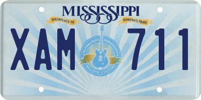 MS license plate XAM711