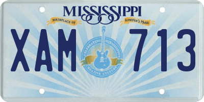 MS license plate XAM713