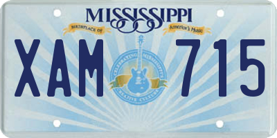 MS license plate XAM715