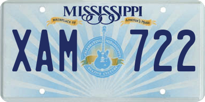 MS license plate XAM722