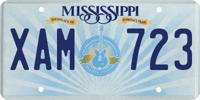 MS license plate XAM723