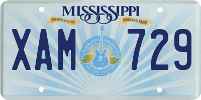 MS license plate XAM729