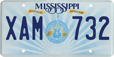 MS license plate XAM732