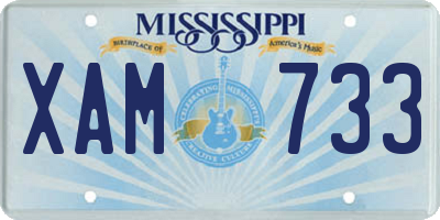 MS license plate XAM733