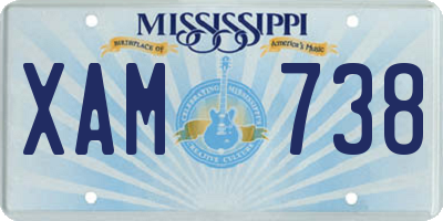 MS license plate XAM738