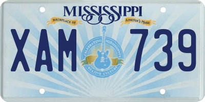 MS license plate XAM739