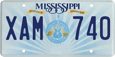 MS license plate XAM740