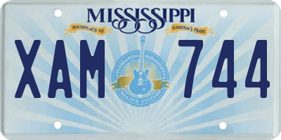 MS license plate XAM744