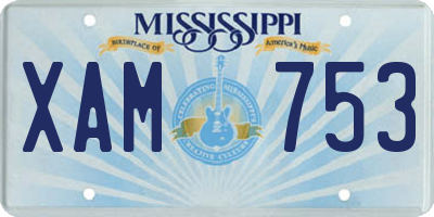 MS license plate XAM753