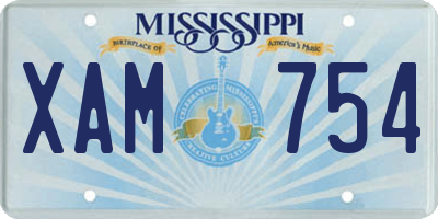 MS license plate XAM754