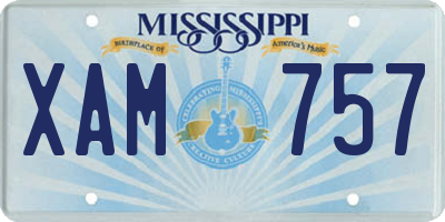 MS license plate XAM757