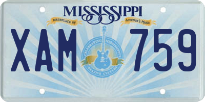 MS license plate XAM759