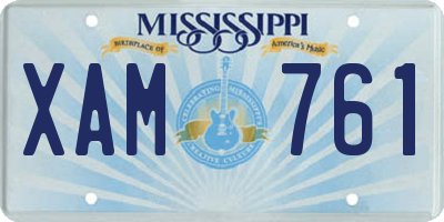 MS license plate XAM761