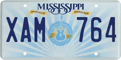 MS license plate XAM764