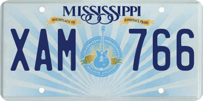 MS license plate XAM766