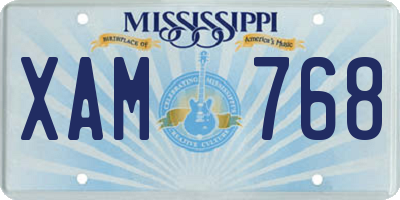 MS license plate XAM768