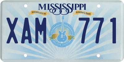 MS license plate XAM771