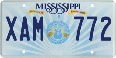 MS license plate XAM772