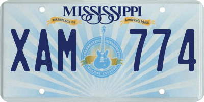 MS license plate XAM774