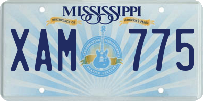 MS license plate XAM775