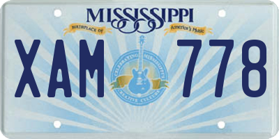 MS license plate XAM778