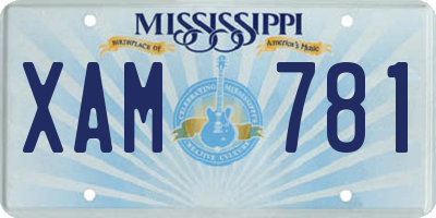 MS license plate XAM781