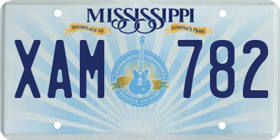 MS license plate XAM782