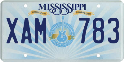 MS license plate XAM783