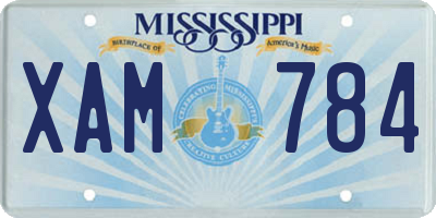 MS license plate XAM784
