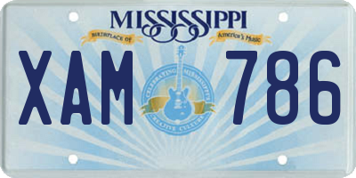 MS license plate XAM786