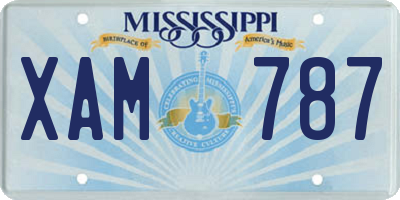 MS license plate XAM787