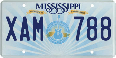 MS license plate XAM788