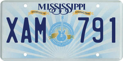 MS license plate XAM791