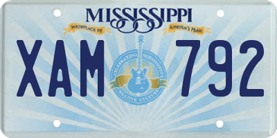 MS license plate XAM792