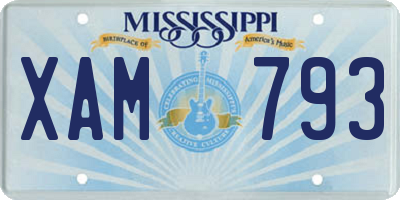MS license plate XAM793
