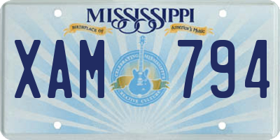 MS license plate XAM794