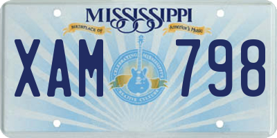 MS license plate XAM798