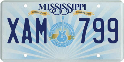 MS license plate XAM799